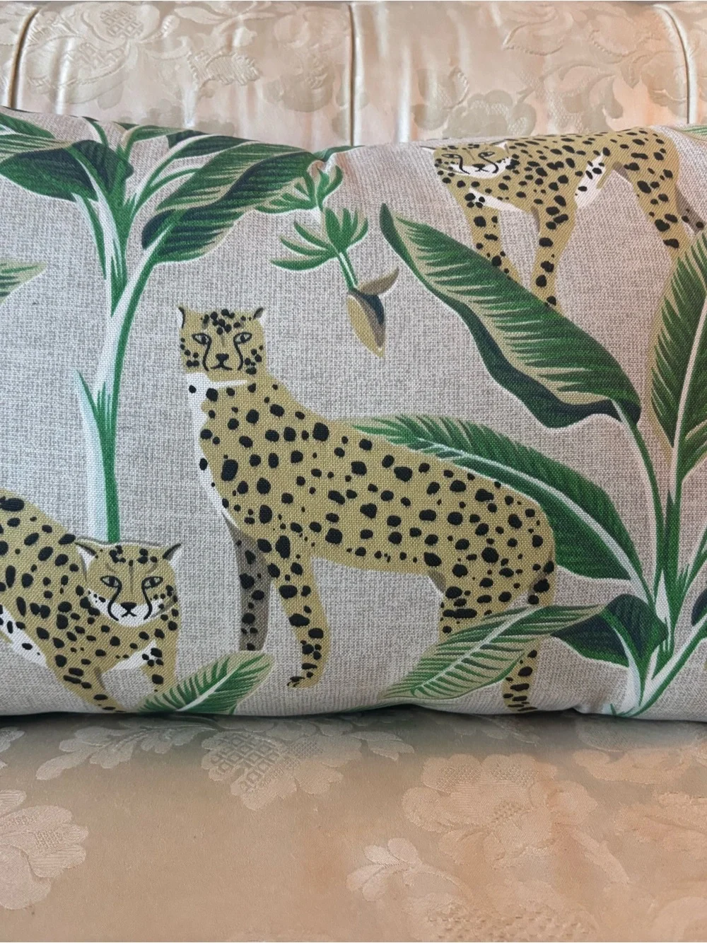 Tropical Cheetah Lumbar Support Pillow 19”x12” Home Decor Big Cat